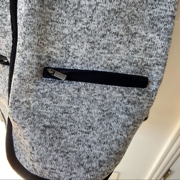 Wooly Bully Wear White Jacket with Black Contrast Trim Heather Gray Jacket NWOT - Picture 10 of 14